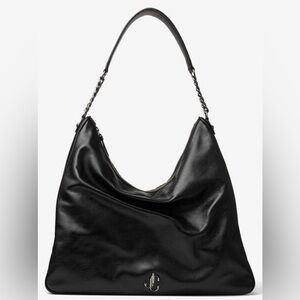 Jimmy Choo Black Leather Hobo Bag